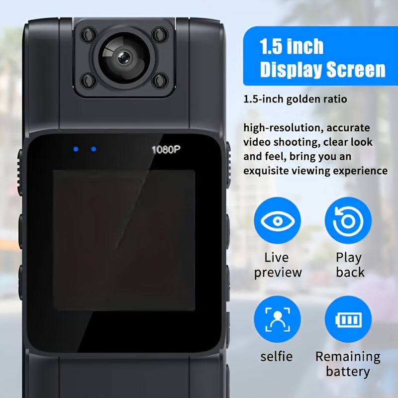 Mini Portable Action Camera with Infrared Night Vision Wide Angle Rechargeable Battery