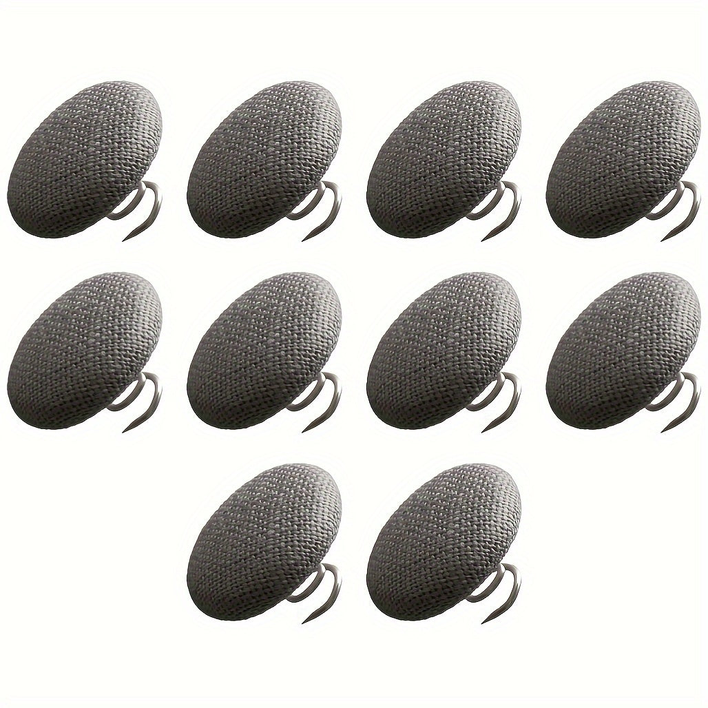 Pack of 20 Linen Covered Button Twist Pins for Upholstery and Home Decor