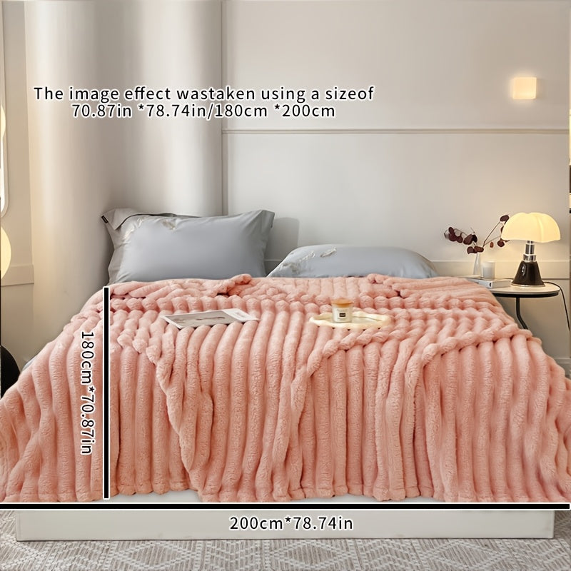 Manta de pelo sintético de lujo para sofá, cama, viaje, suave, para todas las estaciones