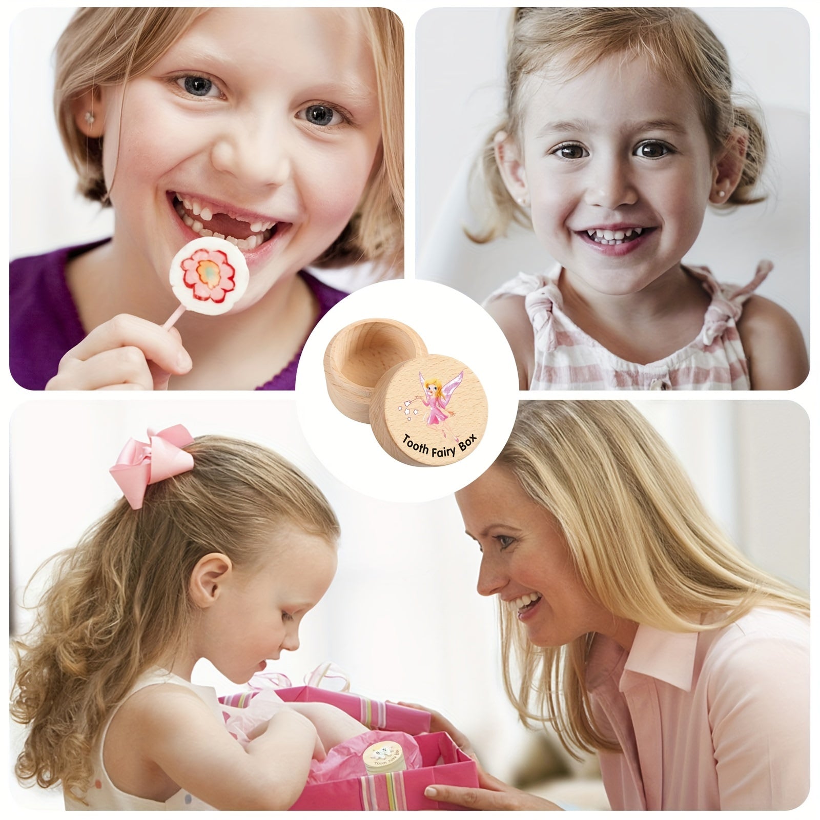 Wood Tooth Fairy Box for Keepsakes and Souvenirs