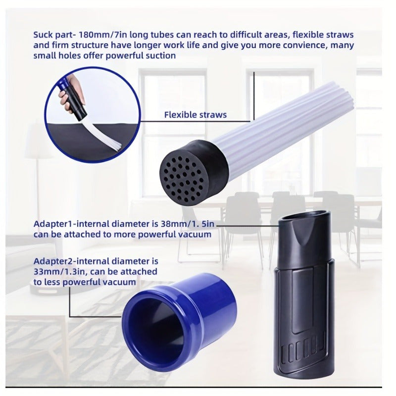 Set of 2 PVC Vacuum Cleaner Brushes for Vents Corners Pet Hair Dust