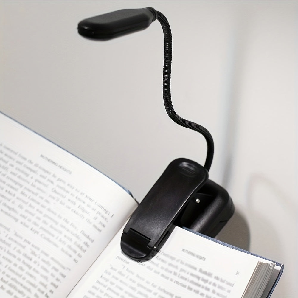 Portable Clip-On Book Light with Night Light and Table Lamp Function