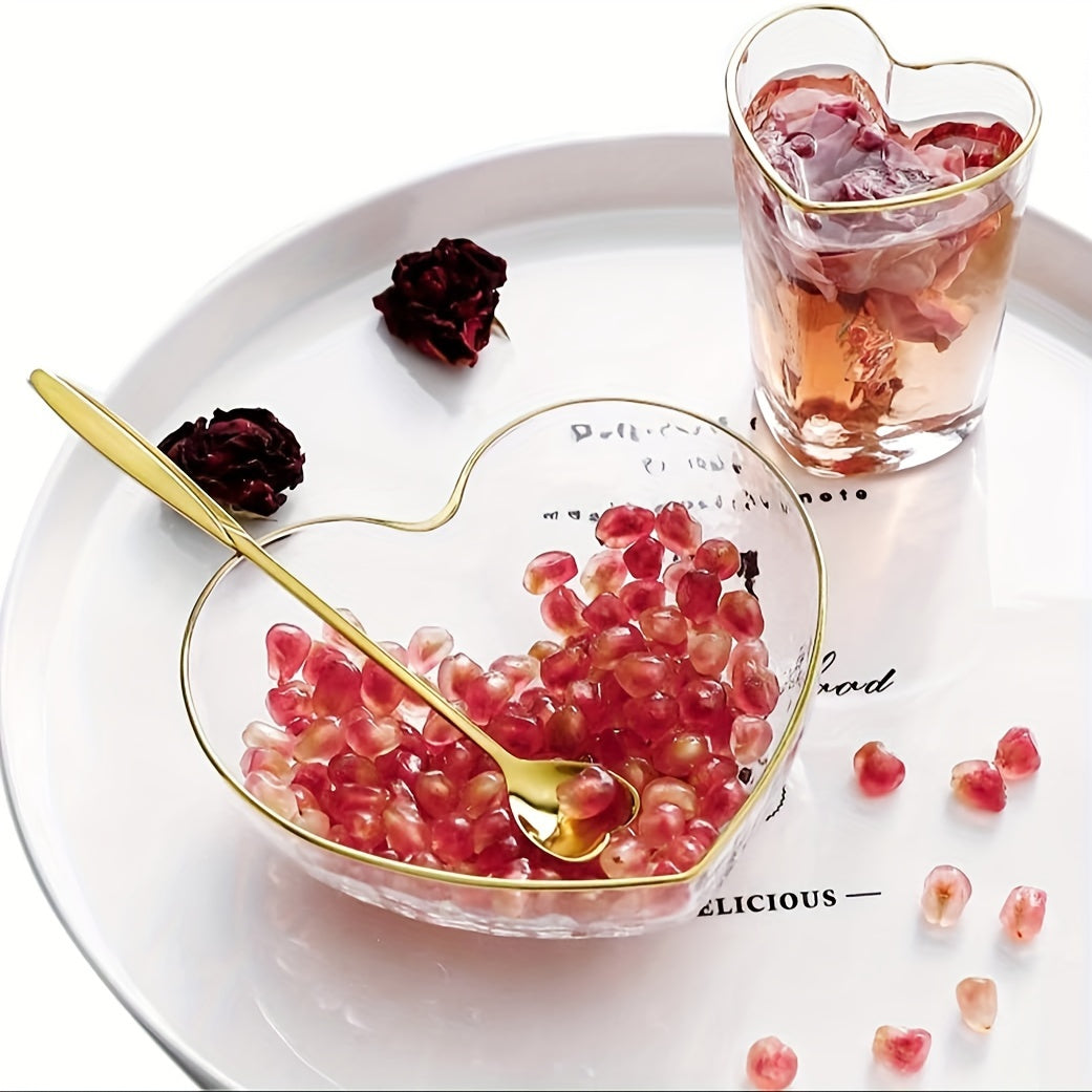 Set of 8 Heart-Shaped Stainless Steel Coffee Spoons with Mirror Finish for Tea and Cocktails