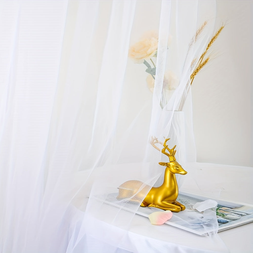 White Tulle Backdrop Curtain for Parties Weddings Home Decor 150x215cm