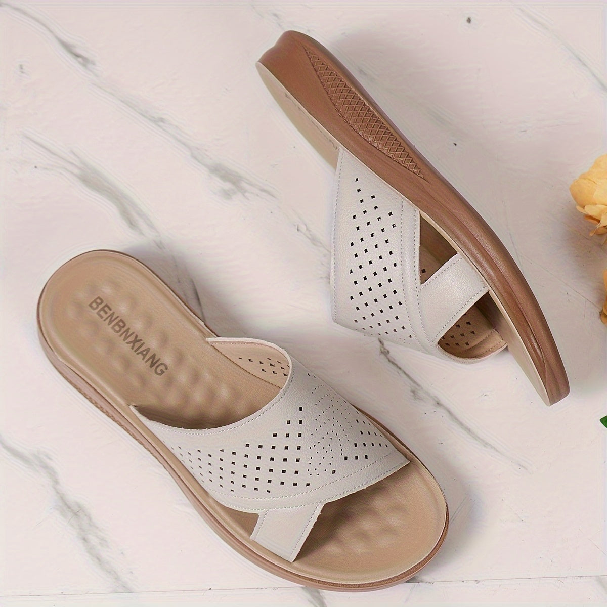 Women’s Slip-On Sandals Summer Shoes Low Heel Soft Sole