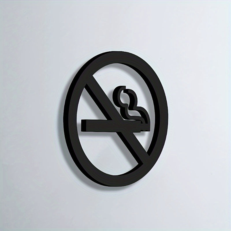 Acrylic No Smoking Sign Black for Restaurants Malls Public Areas Door Mount