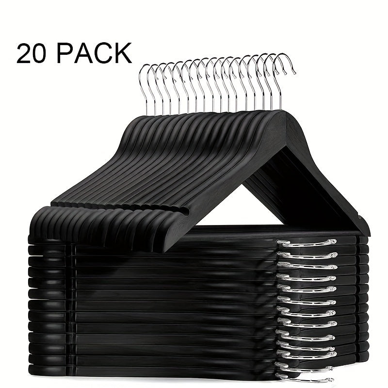 20/10 Yog'och Kiyimlar Tashuvchilari To'plami - Aylanadigan Qulflar bilan Mustahkam Kostyum Tashuvchilari - Kiyimlar, Jaketlar, Ko'ylaklar, Tank Toplar, Kiyimlar uchun Og'ir Yuk Tashuvchilar