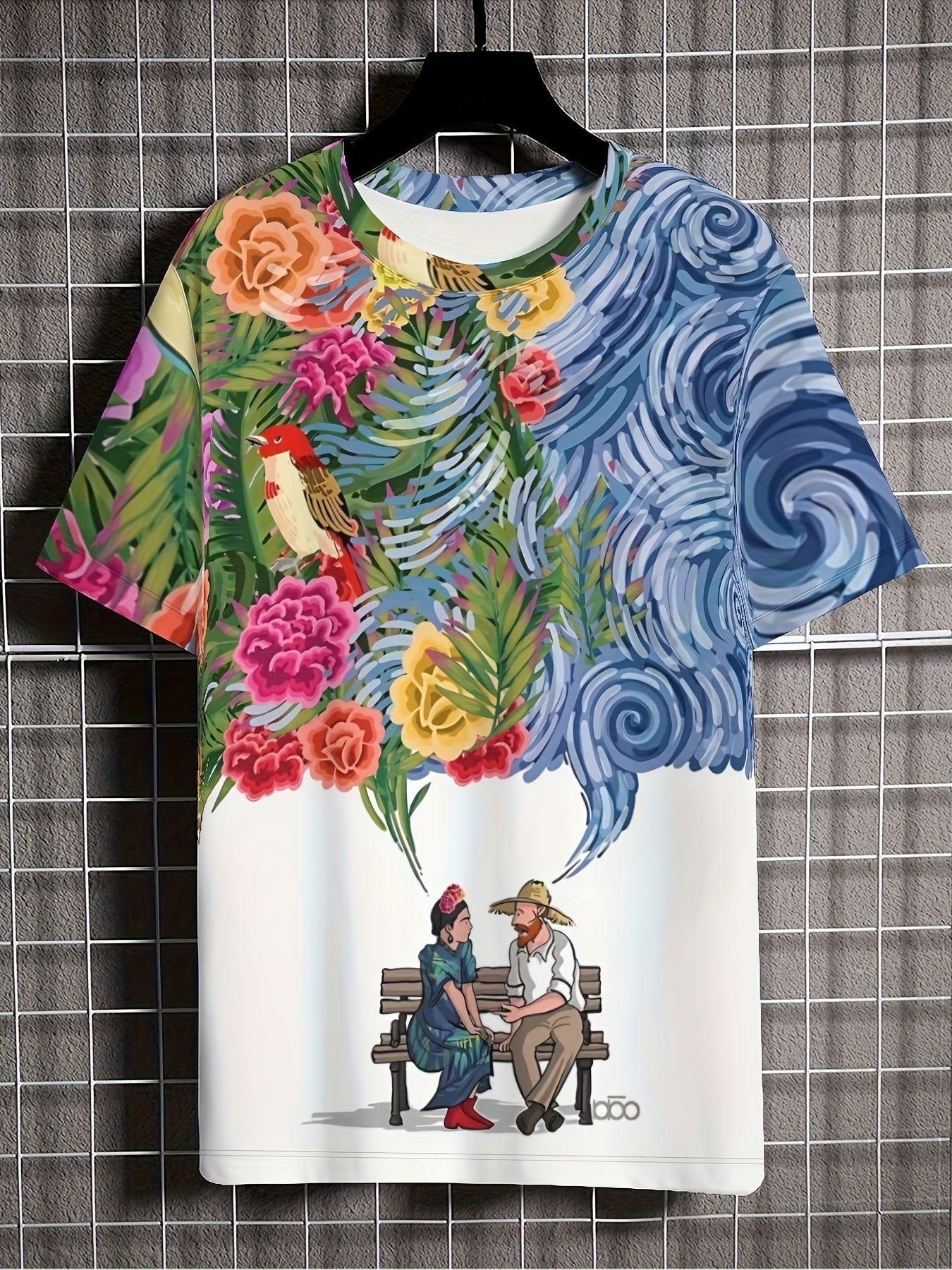 Plus Size Women's Cotton Floral Graphic T-Shirt Short Sleeve All-Season Comfort