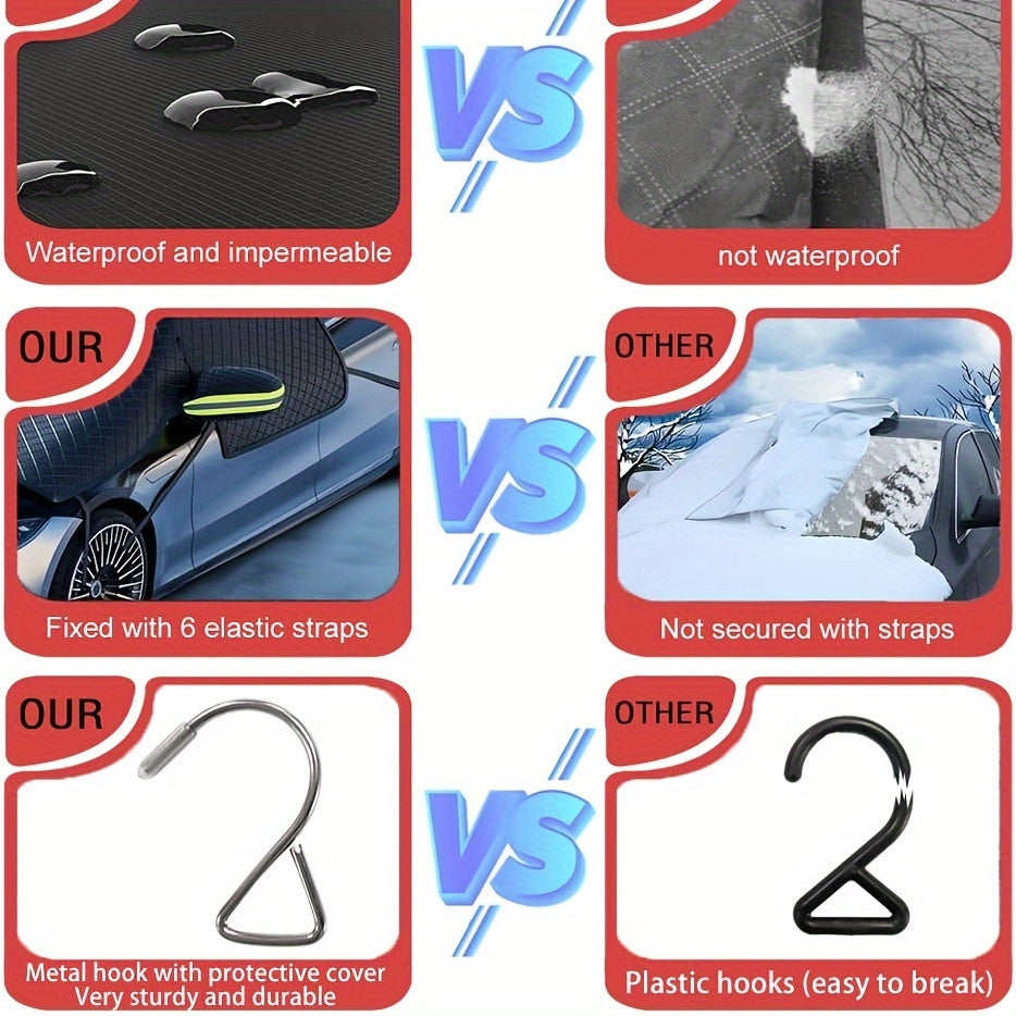 Universal qor qoplami avtomobillar uchun, polyester muz qopqog'i, qishki ob-havo bardoshli