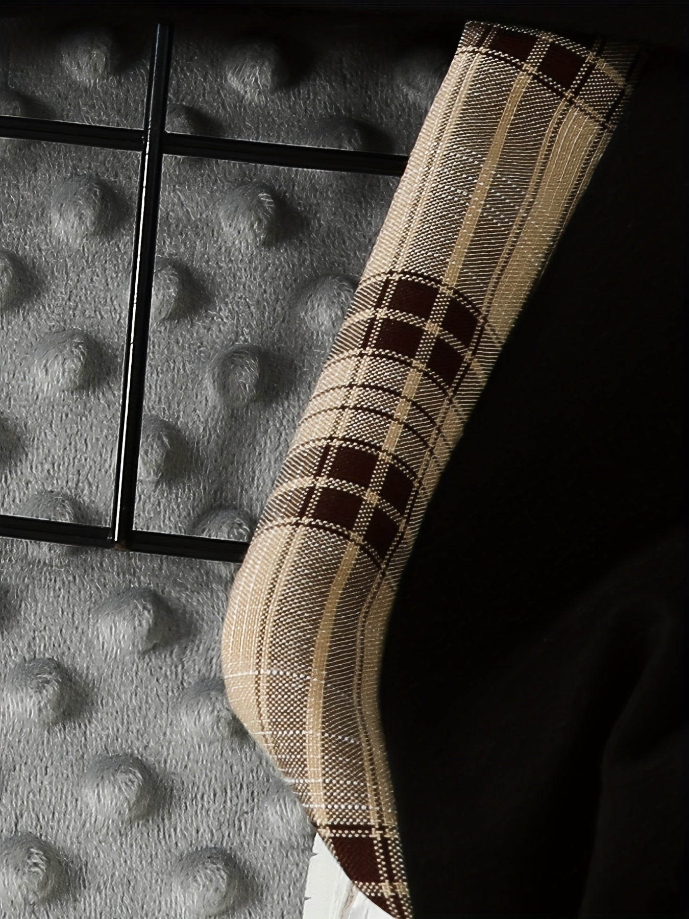 Boys Kids Polo Set Long Sleeve Plaid Collar Sweater and Color-Blocked Plaid Pants Fall Winter