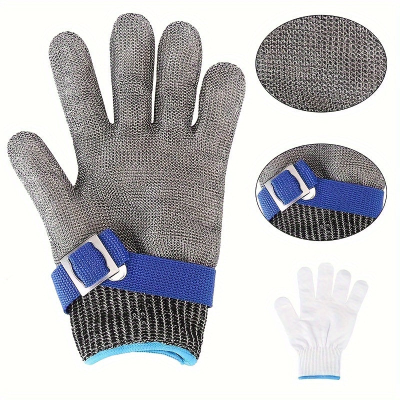 Stainless Steel Mesh Cut-Resistant Kitchen Glove for Food Processing and Knife Sharpening