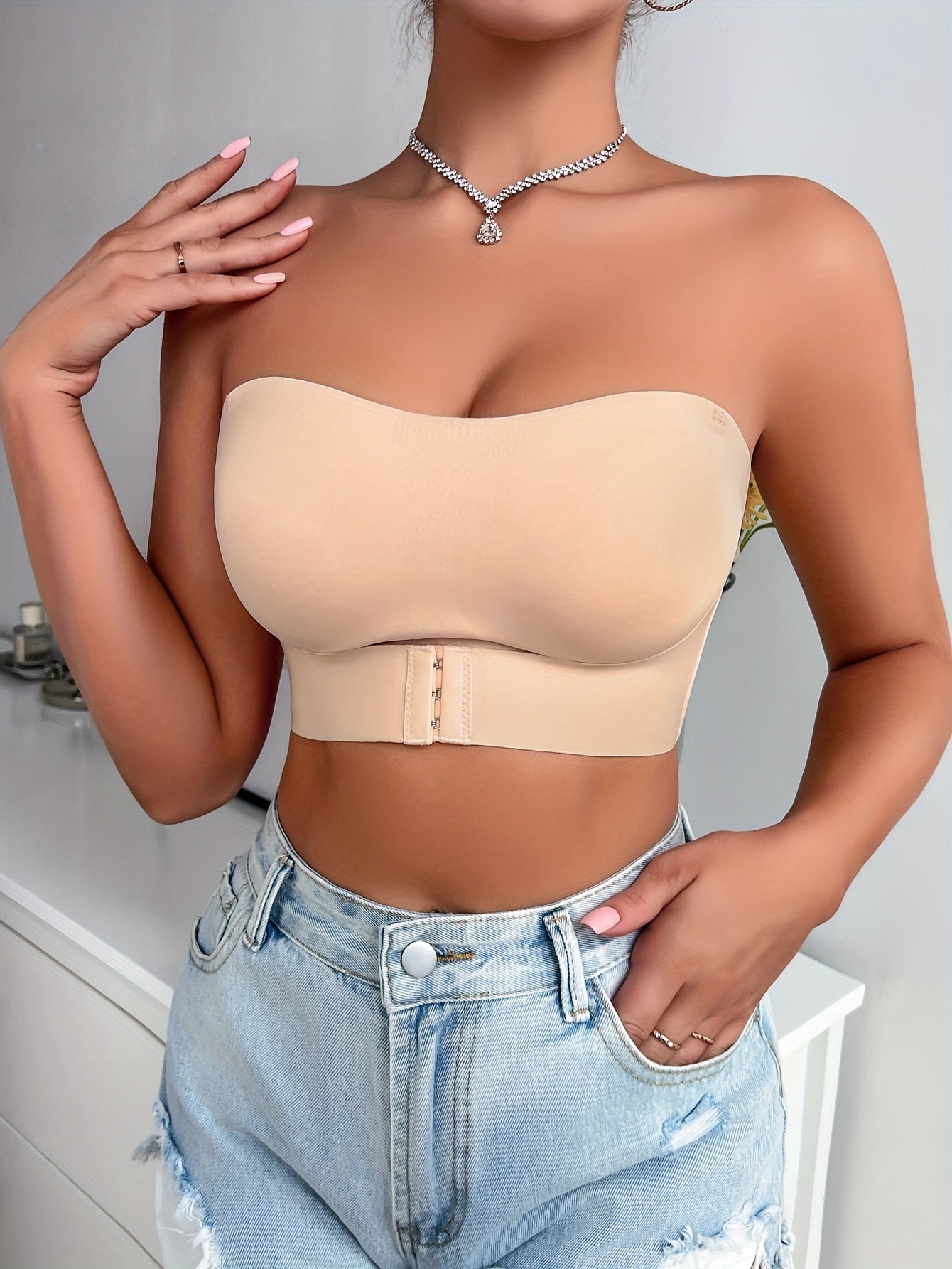 Women's Wireless Seamless Bandeau Bra Full Coverage Support