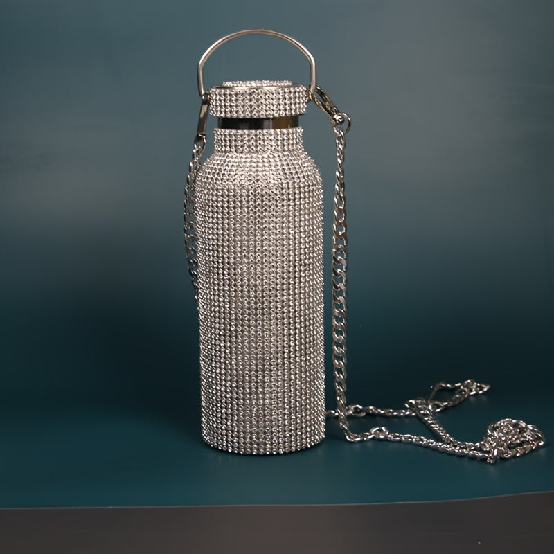 Stainless Steel Vacuum Flask 500ml Insulated Travel Thermal Cup with Chain