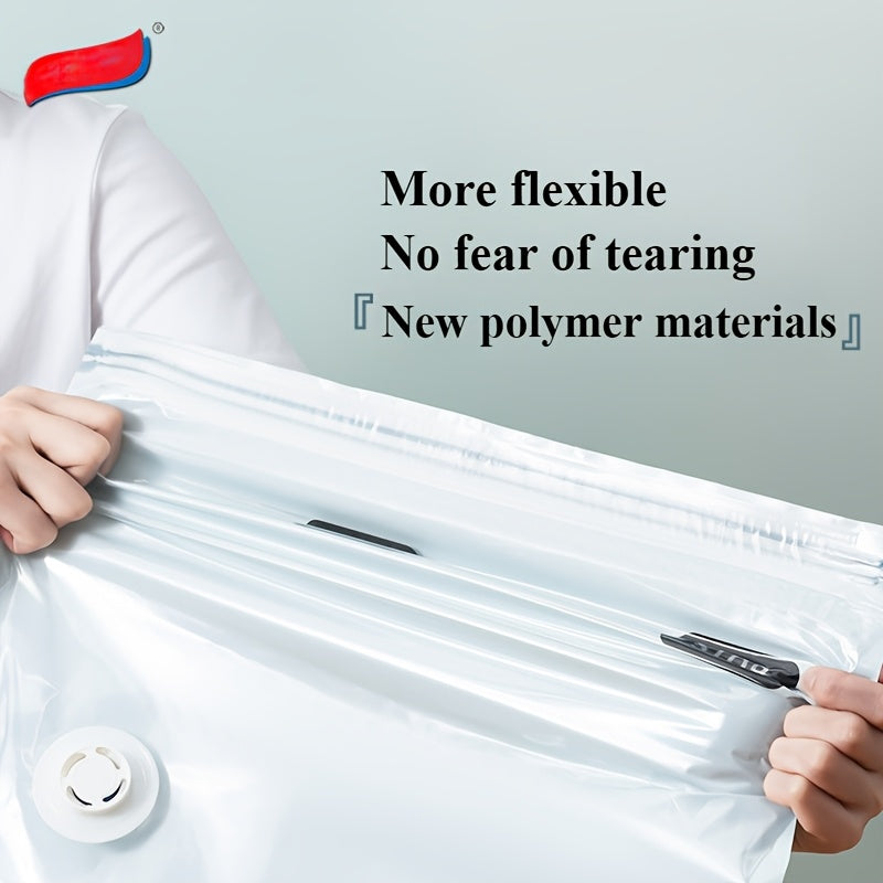 1 dona Katta Hajmli Vakuum Siqish Saqlash Sumkasi, Mustahkam Rang, PA Material, Nilon, Zamonaviy, Umumiy O'lcham, Sayohat Uchun Qulay, To'liq Suv O'tkazmaydigan, Hasharot va Changga Qarshi, Nasos Talab Qilmaydi