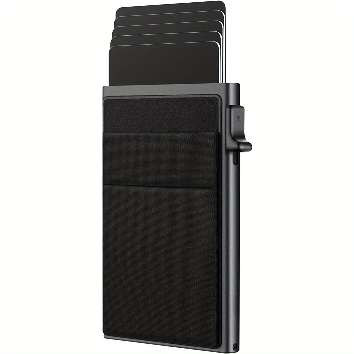 Men's RFID Blocking Card Holder Aluminum Alloy Large Capacity Black