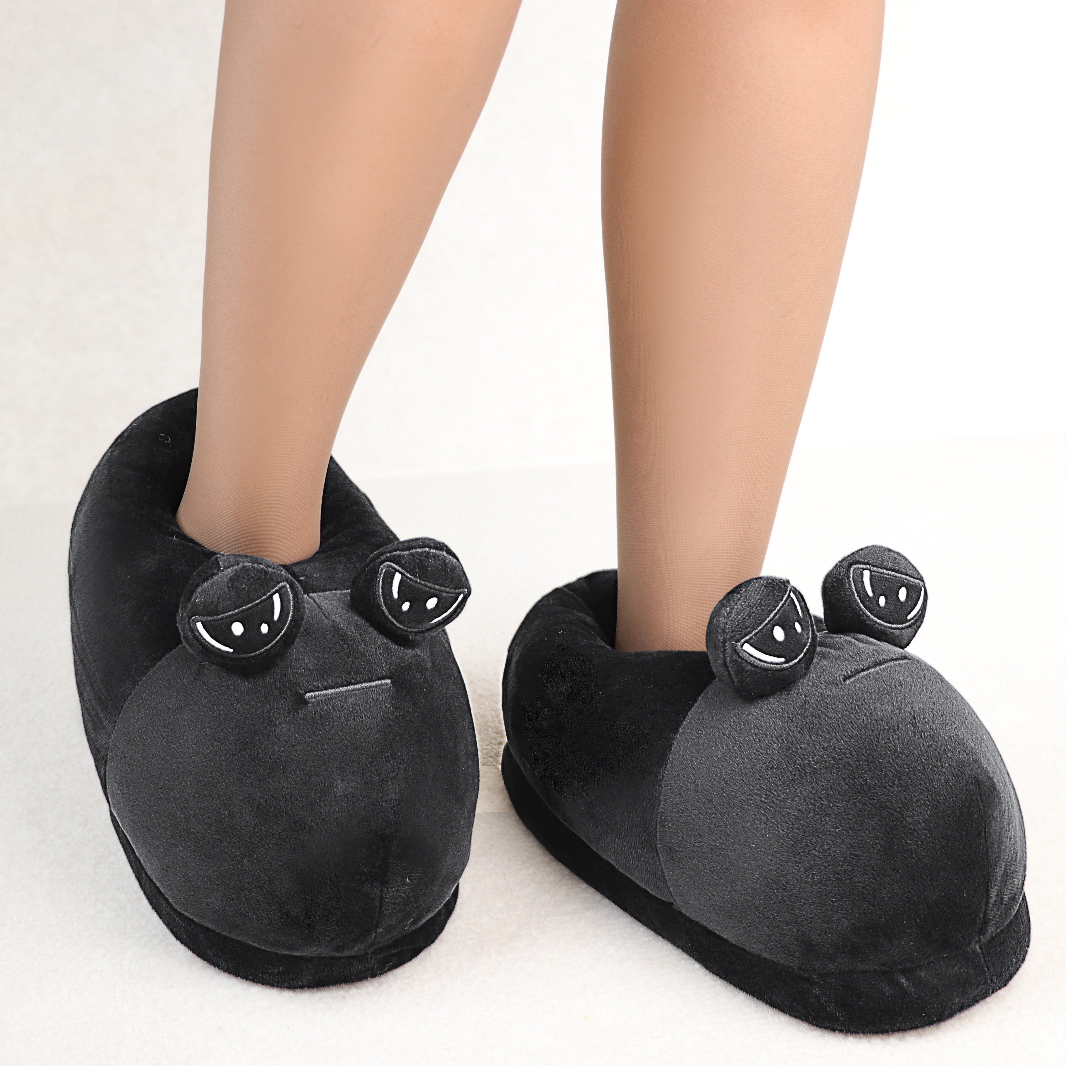 Girls Plush Lined Cute Frog Slippers Indoor Indoor Slippers