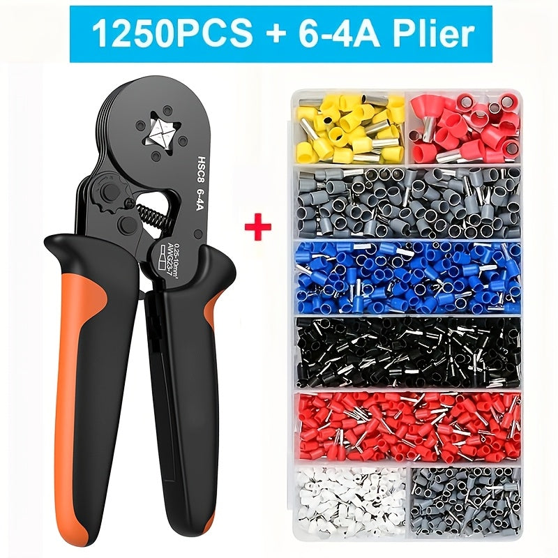 Ferrule Crimping Tool Kit with Wire Connectors and Insulated Tubular Crimp Terminals