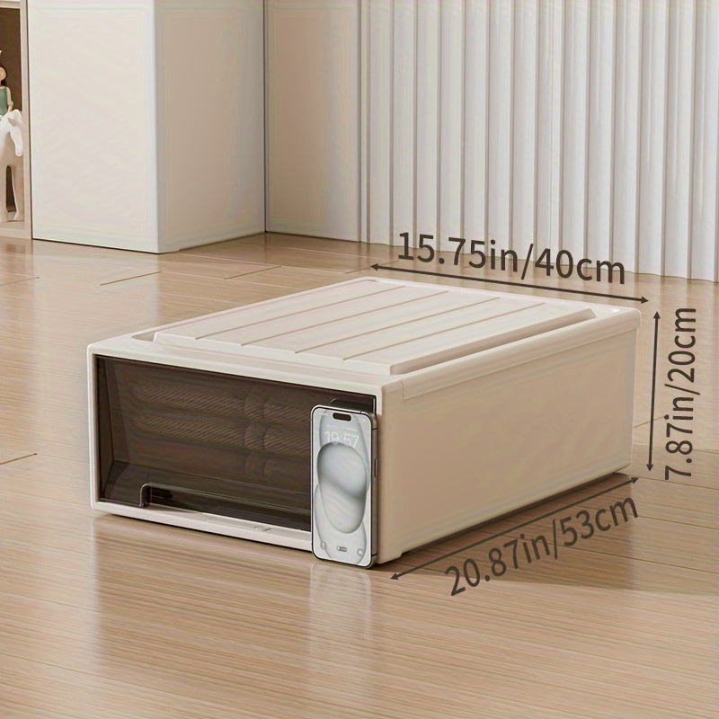 Transparent Stackable Plastic Storage Drawer with Wheels for Clothes Toys Snacks and Books