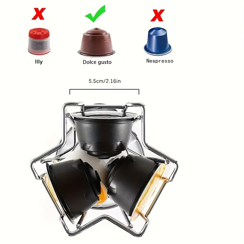 Coffee Capsule Holder Stainless Steel Vertical Storage Rack Multi-Row Space Saver