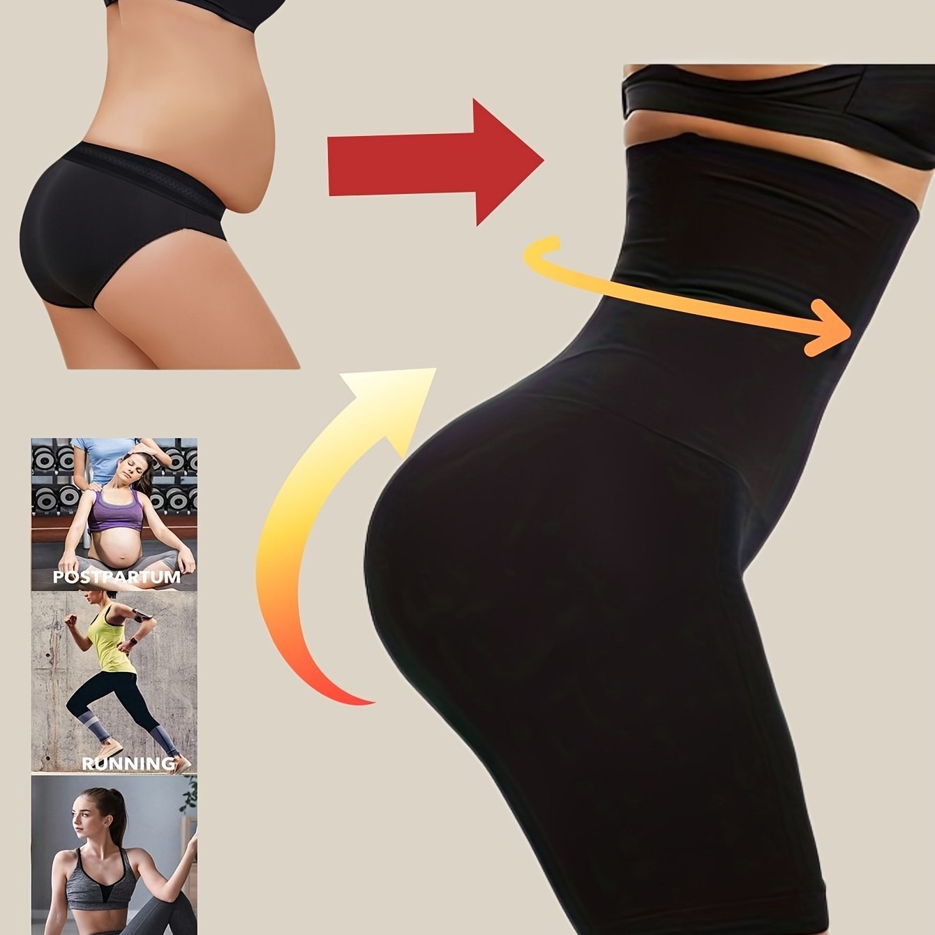 Women's High Waist Tummy Control Shaper Shorts Black Seamless Butt Lifting Thigh Slimming