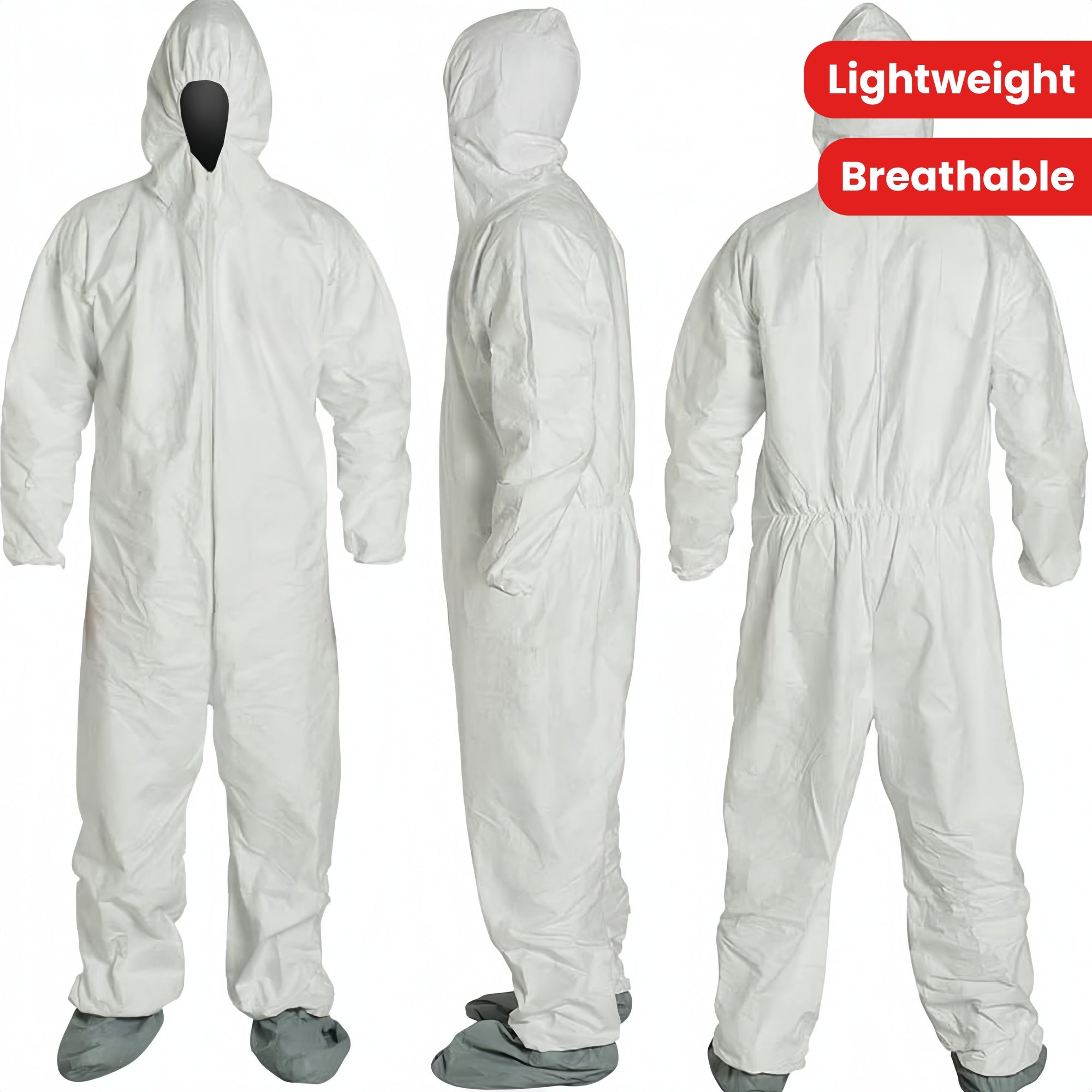Unisex Lightweight Breathable Protective Coverall for Painting and Construction