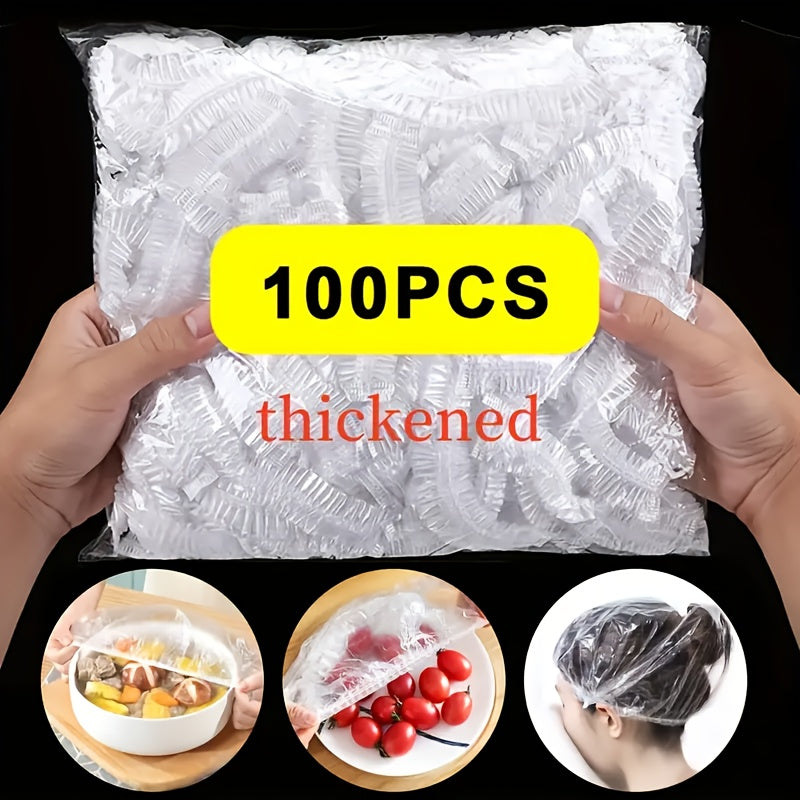 100 Disposable Cling Film Covers Food-Grade Plastic for Kitchen, Picnic, BBQ