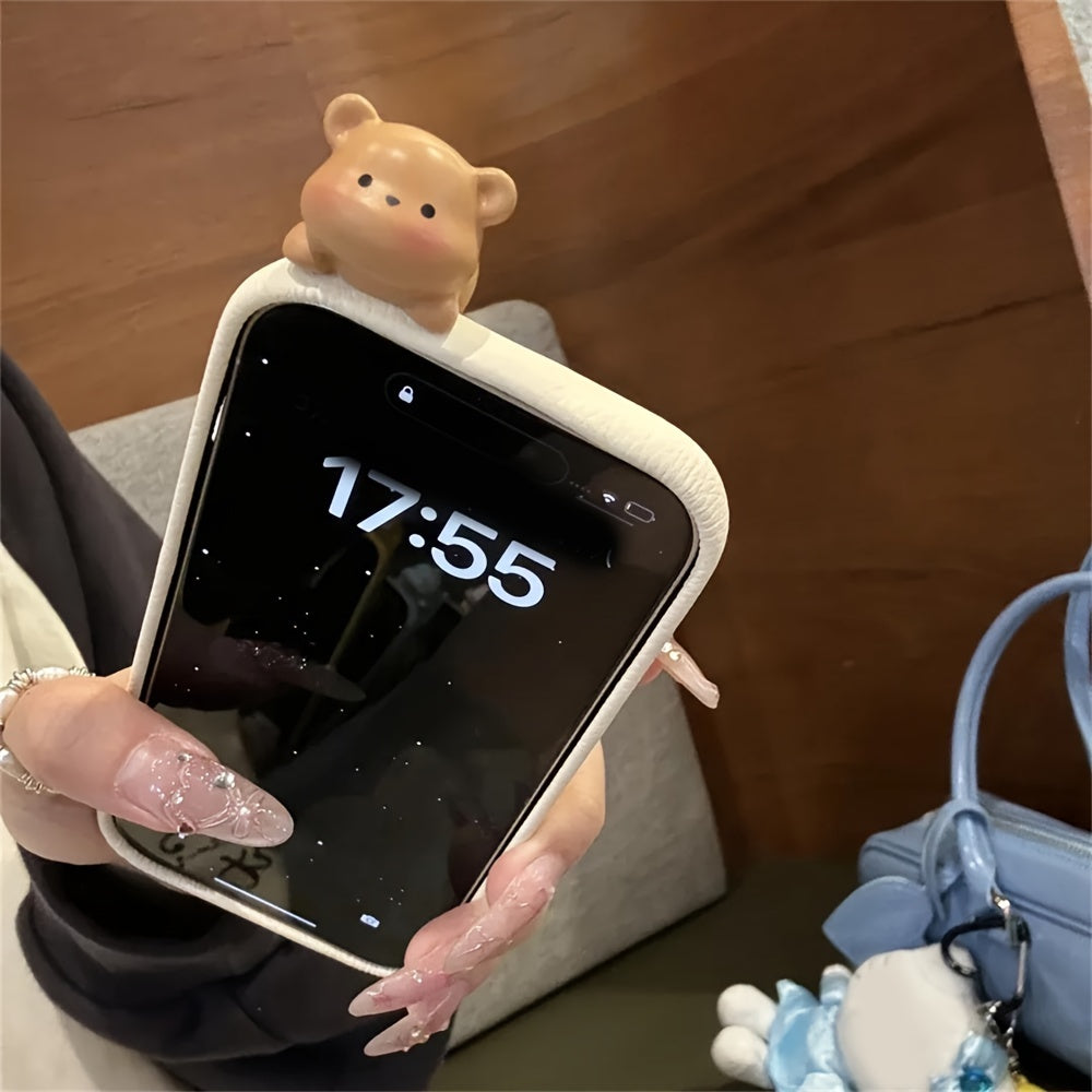 3D Bear Duck Cartoon iPhone Case Shockproof TPU Soft Back Cover for Various Models