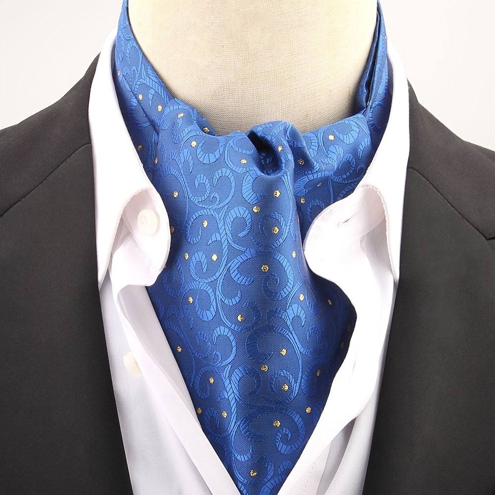 Men's Polka Dot Ascot Cravat Shirt Scarf Polyester for Casual and Formal Wear