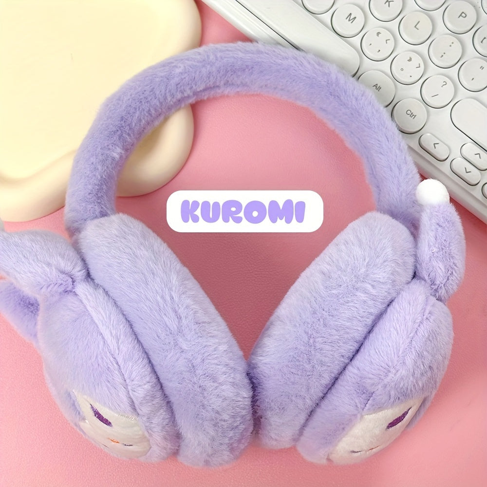 Pink White Purple Plush Earmuffs for Cold Weather Cozy Kawaii Winter Accessories