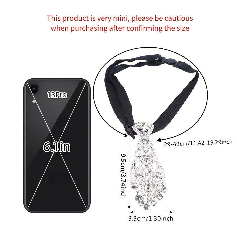 Unisex Rhinestone Embellished Tie for Formal Events Wedding Accessories