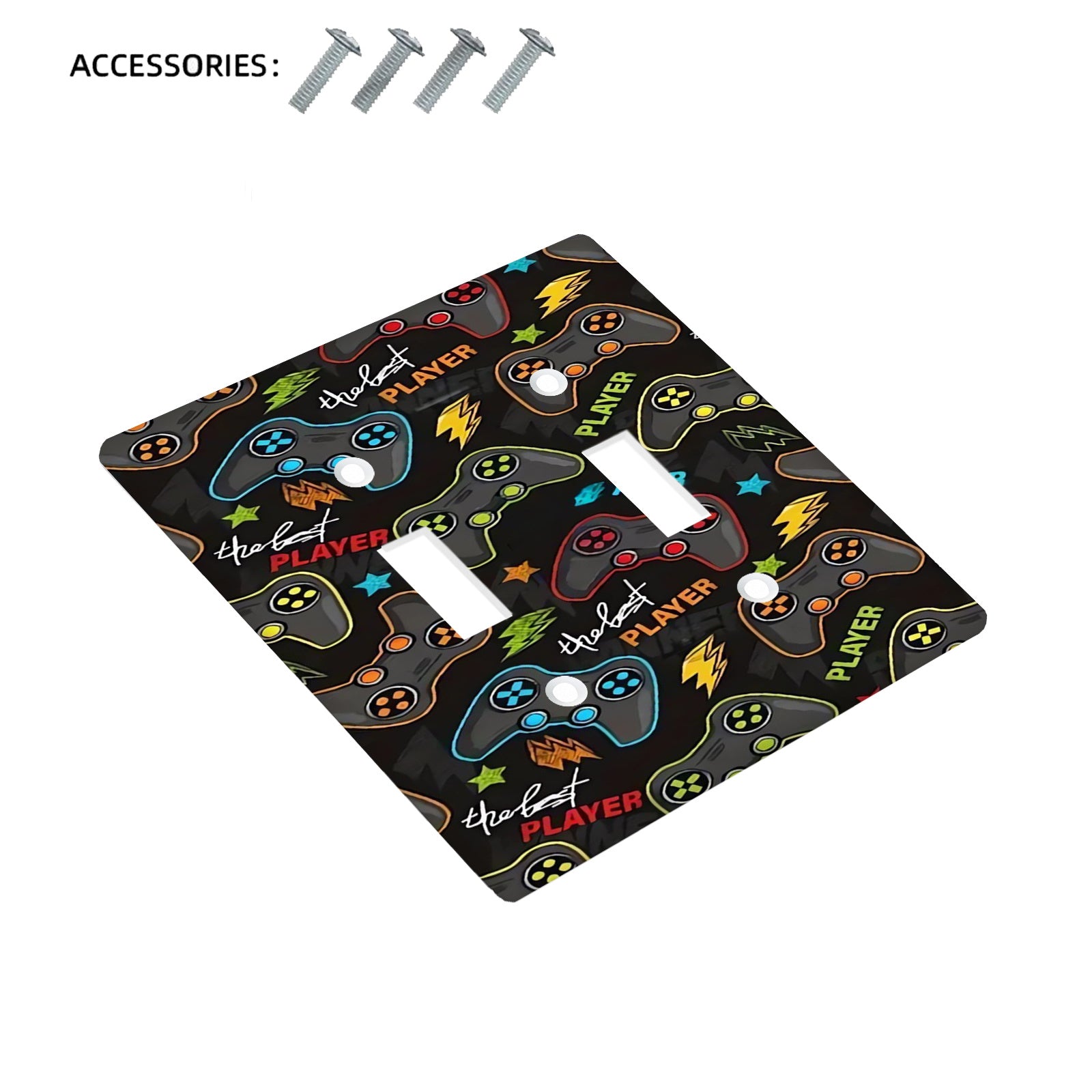 Decorative Light Switch Cover for Bathroom and Bedroom Cartoon Gaming Design