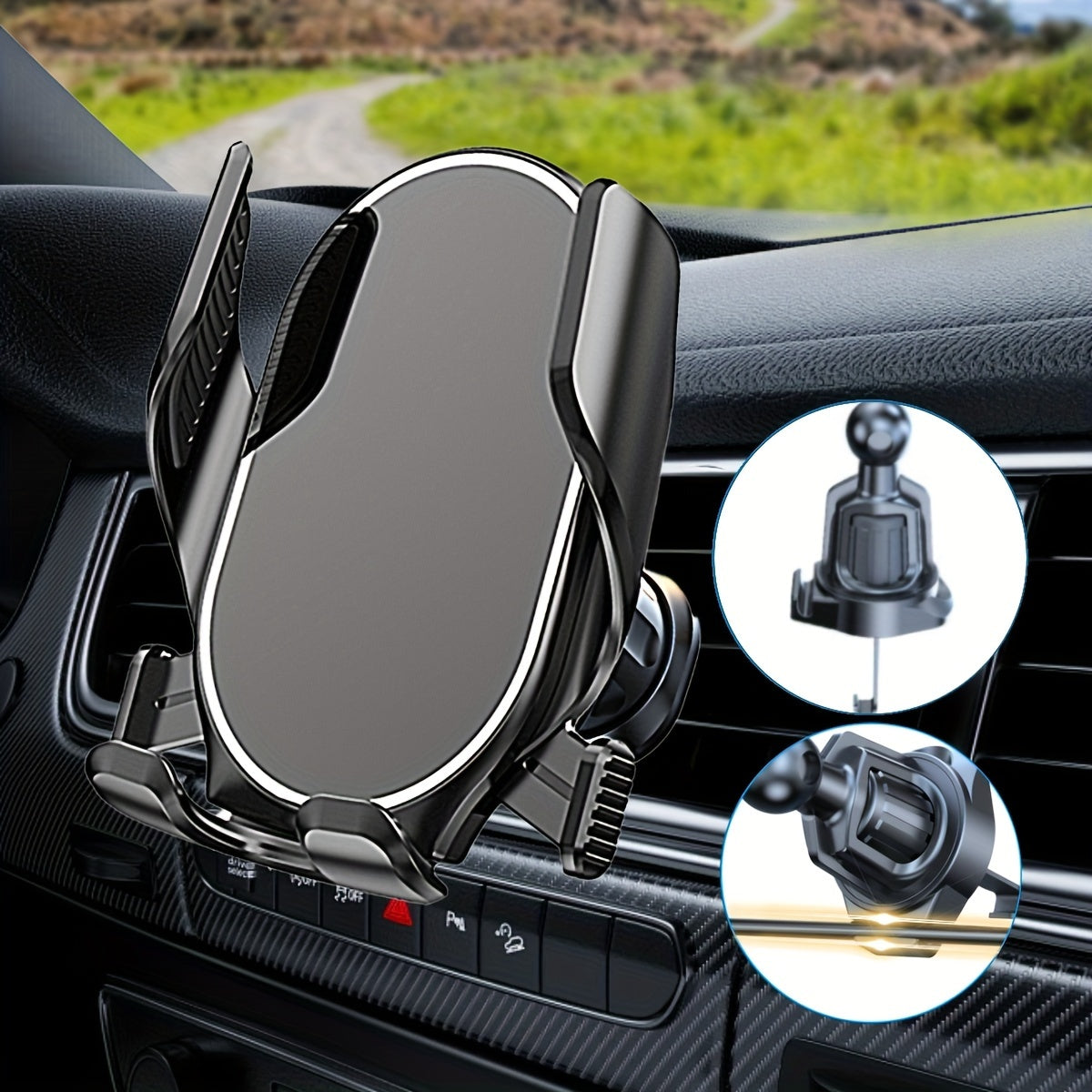 Soporte universal para teléfono de coche, de ABS, con soporte de ventilación, rotación de 360 grados, duradero
