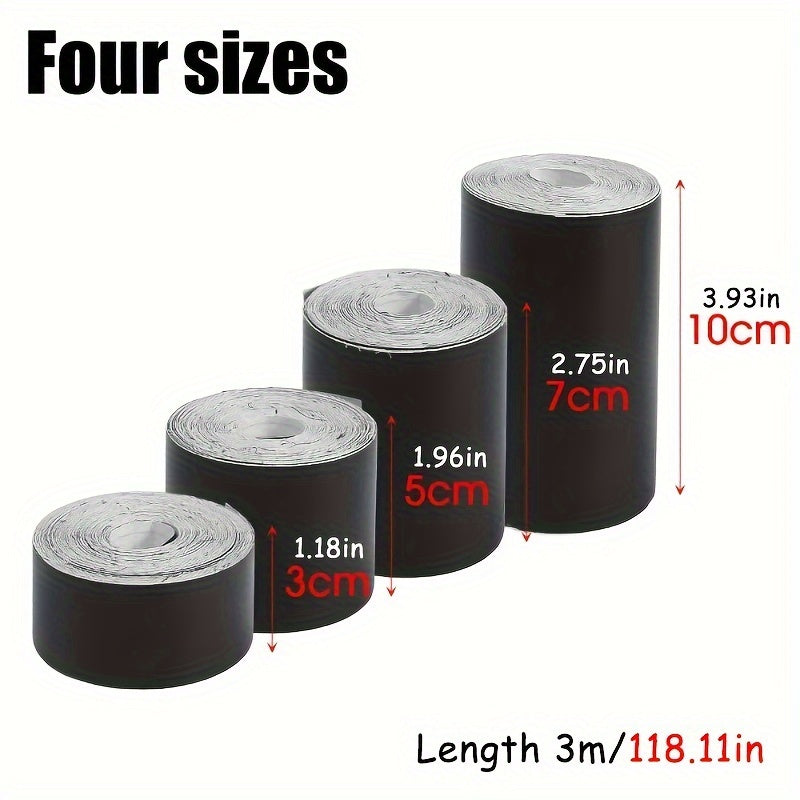 Avtomobil ichki bezak chizig'i mat qora vinil qoplama filmi, 3/5/7/10 sm