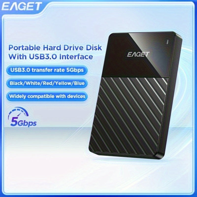 EAGET Portativ Qattiq Disk 500GB/320GB/250GB o'lchamlarida, Mac, PS4, PC, Laptop, Xbox uchun USB 3.0, batareya kerak emas.