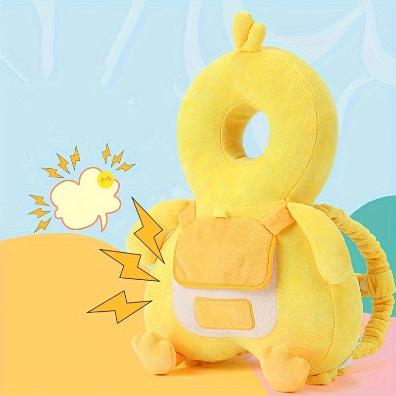 Kids Safety Pillow Yellow Adjustable Head Protection Pad with Fastening Belt