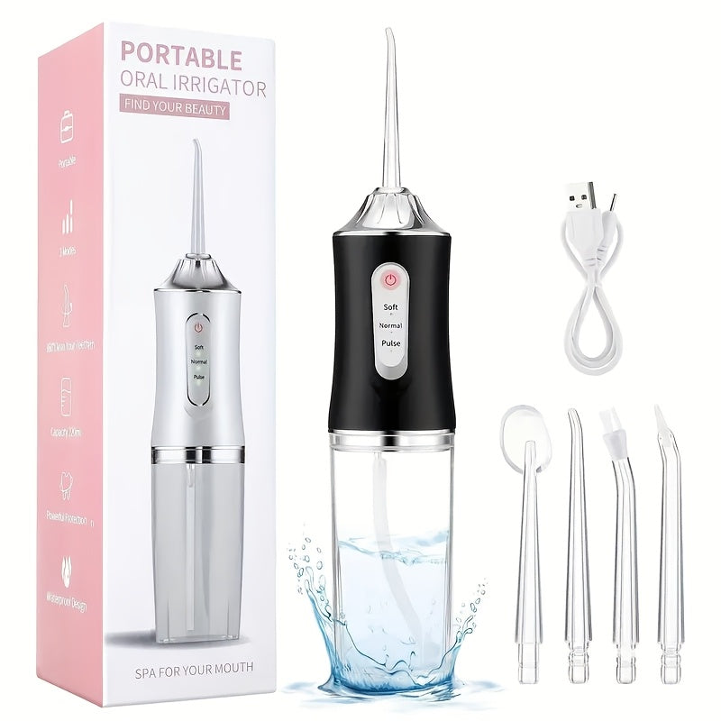 Rechargeable Electric Tartar Cleaner with 4 Nozzles for Daily Oral Care Men Women