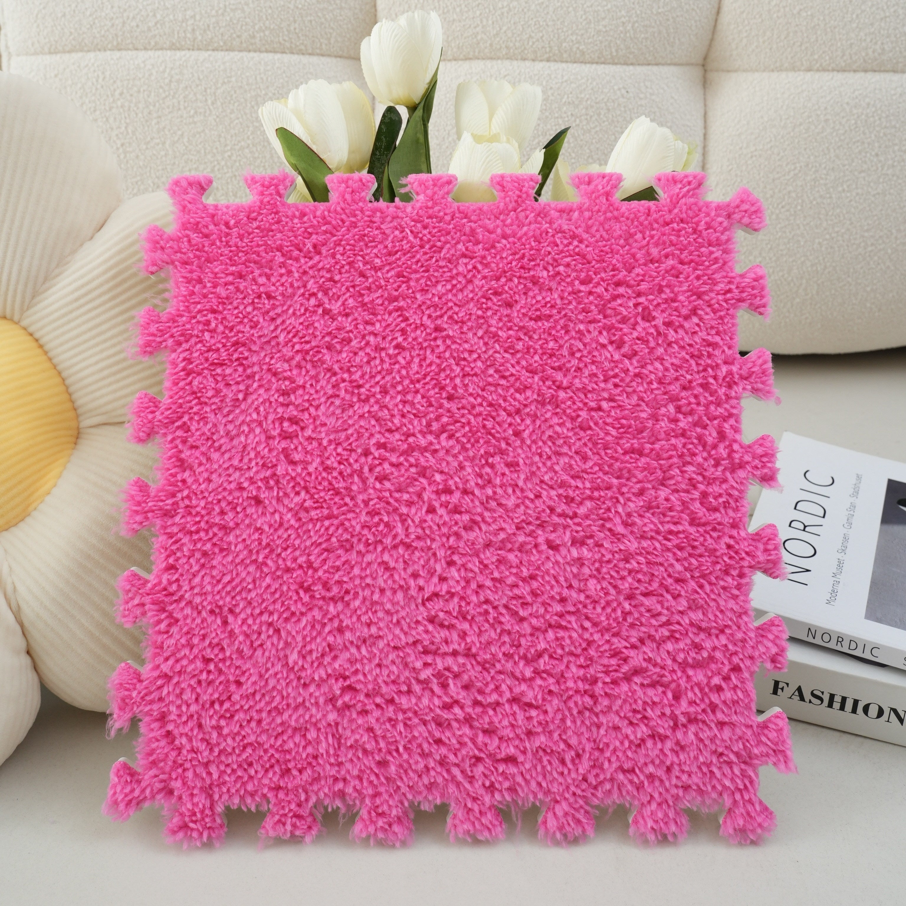 Spliced Carpet Rug for Living Room Bedroom Washable Dirt Resistant Large Area Mat