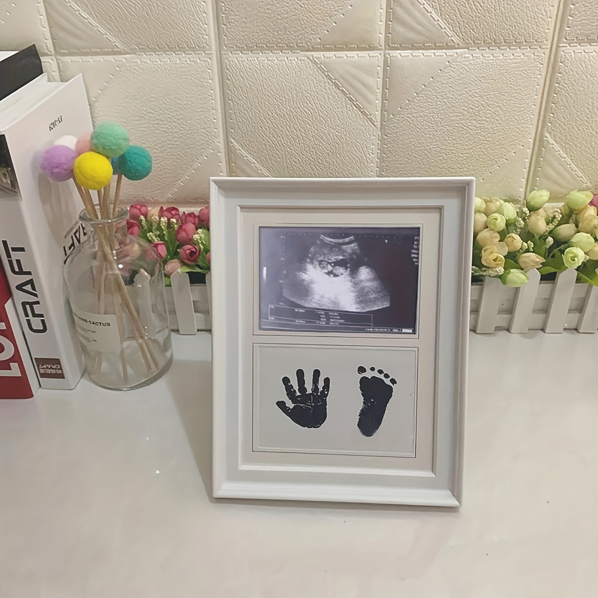 Baby Memory Frame for Hand and Footprints DIY PVC Photo Album Keepsake