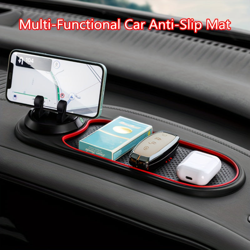 Universal PVC Anti-Slip Car Mat with Novelty Patterned Dashboard Grip and Phone Holder