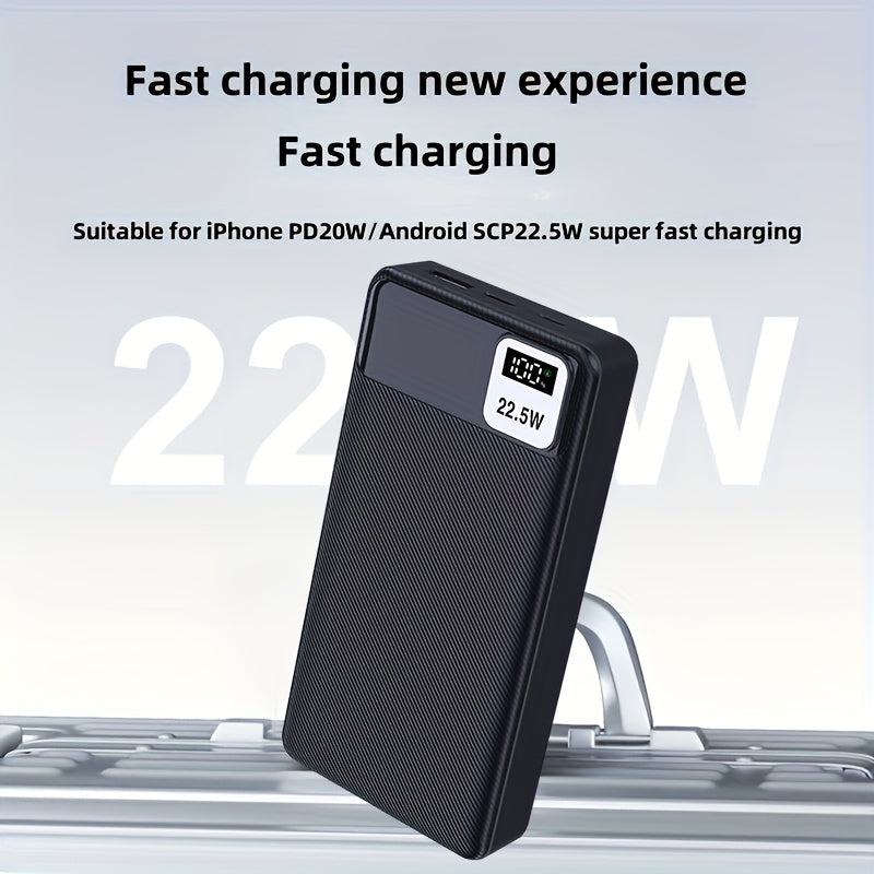 Banco de energía portátil de 20000mAh con pantalla LED y carga rápida para iPhone y dispositivos Android