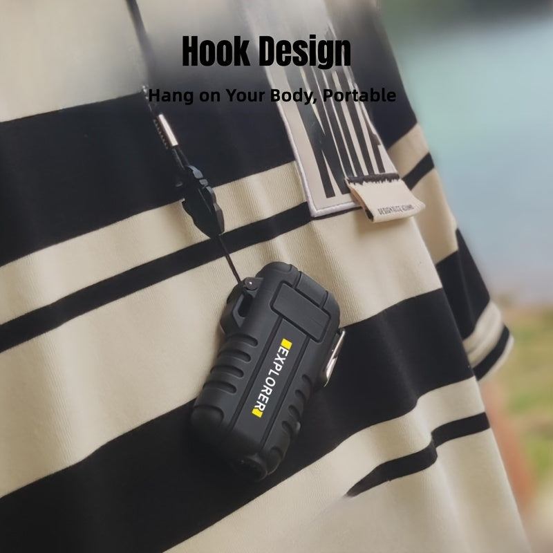 Outdoor Electric Lighter with Flashlight and Rotatable Hose for Camping Gas Stove