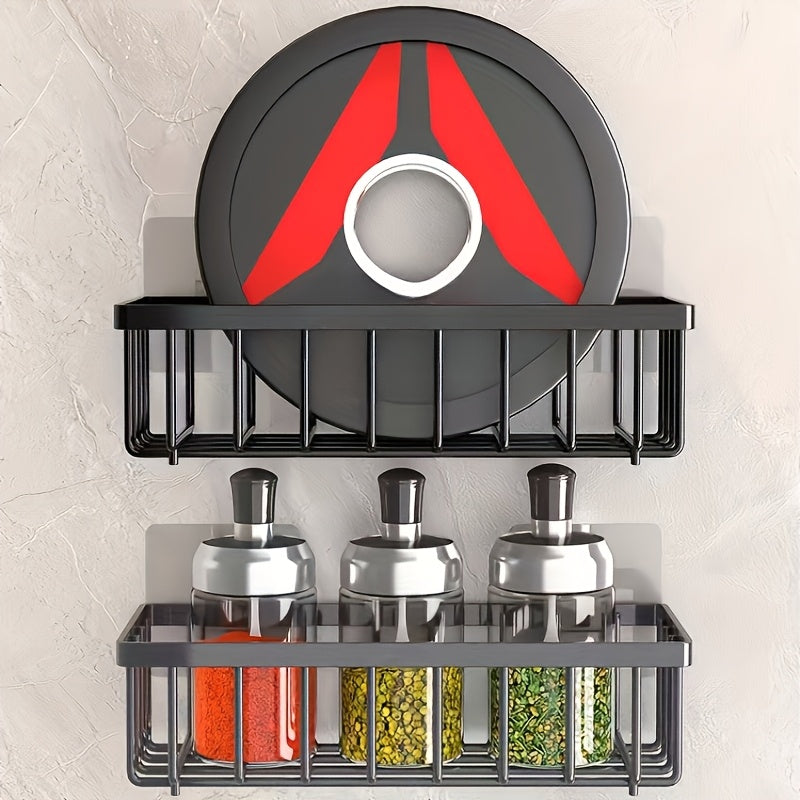 Wall Mounted Adhesive Storage Boxes for Kitchen Bathroom Organization