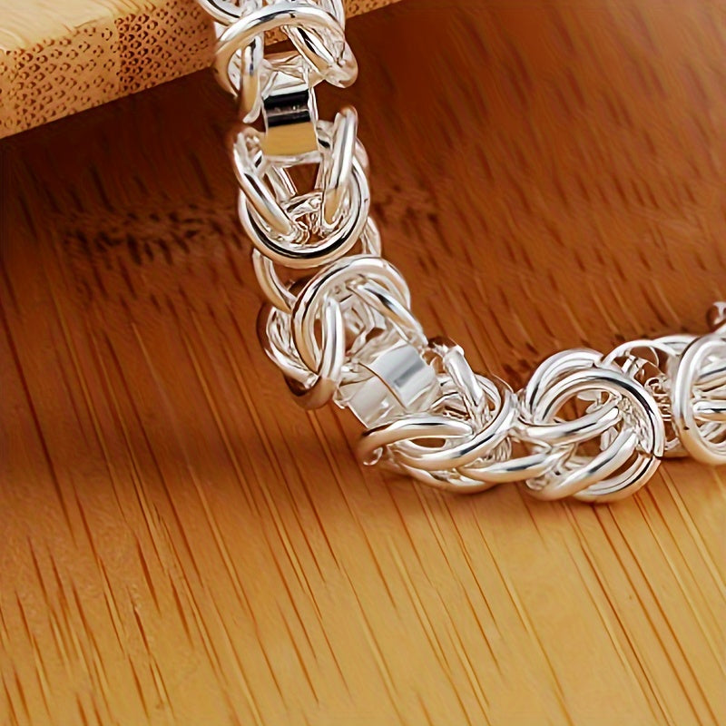 Pulsera de plata de ley para mujer, joyería vintage boho-chic con colgante y cierre
