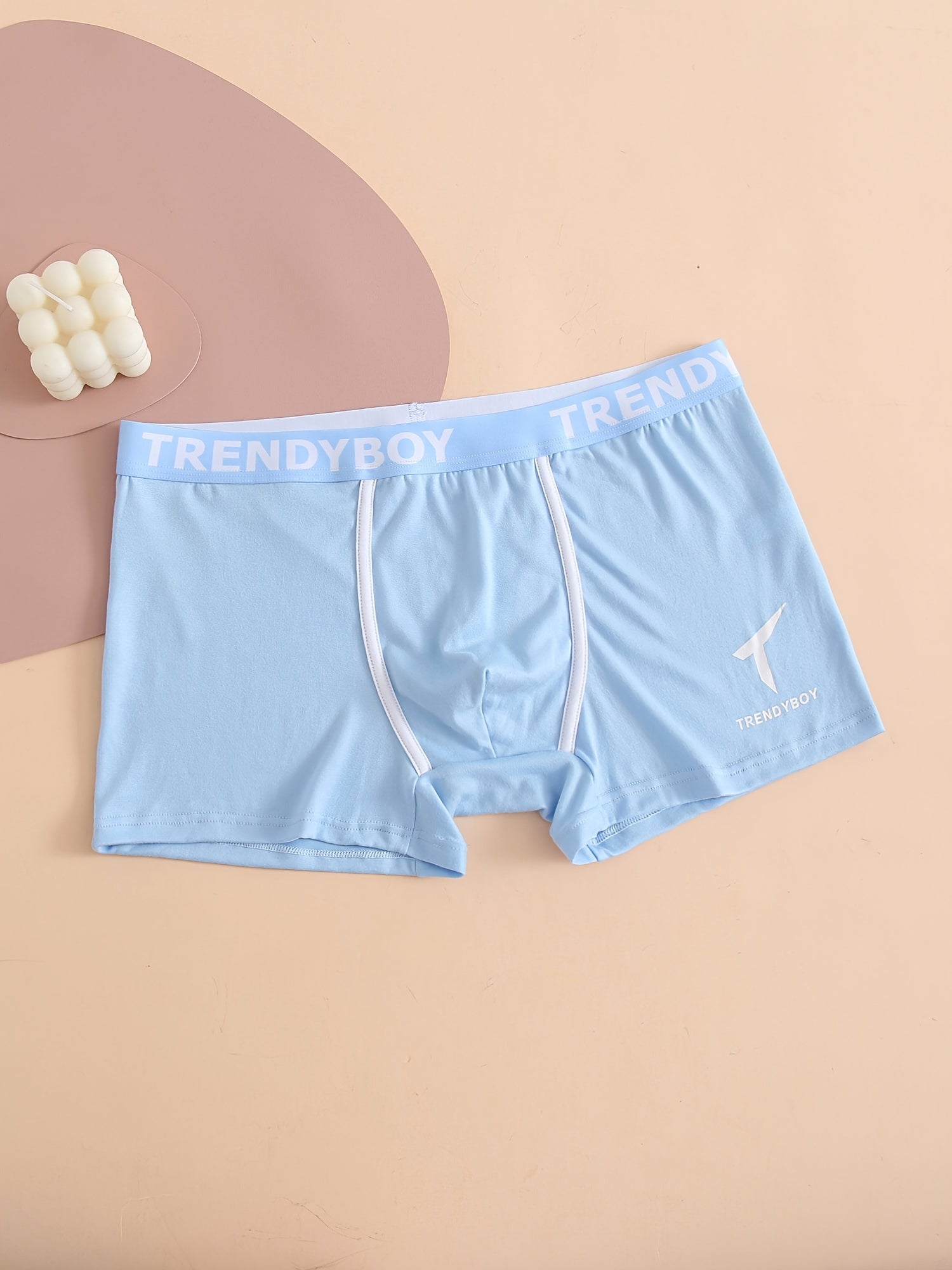 Men's Cotton Boxer Briefs Set 3 Solid Color Fashion Letter Print Breathable Underwear