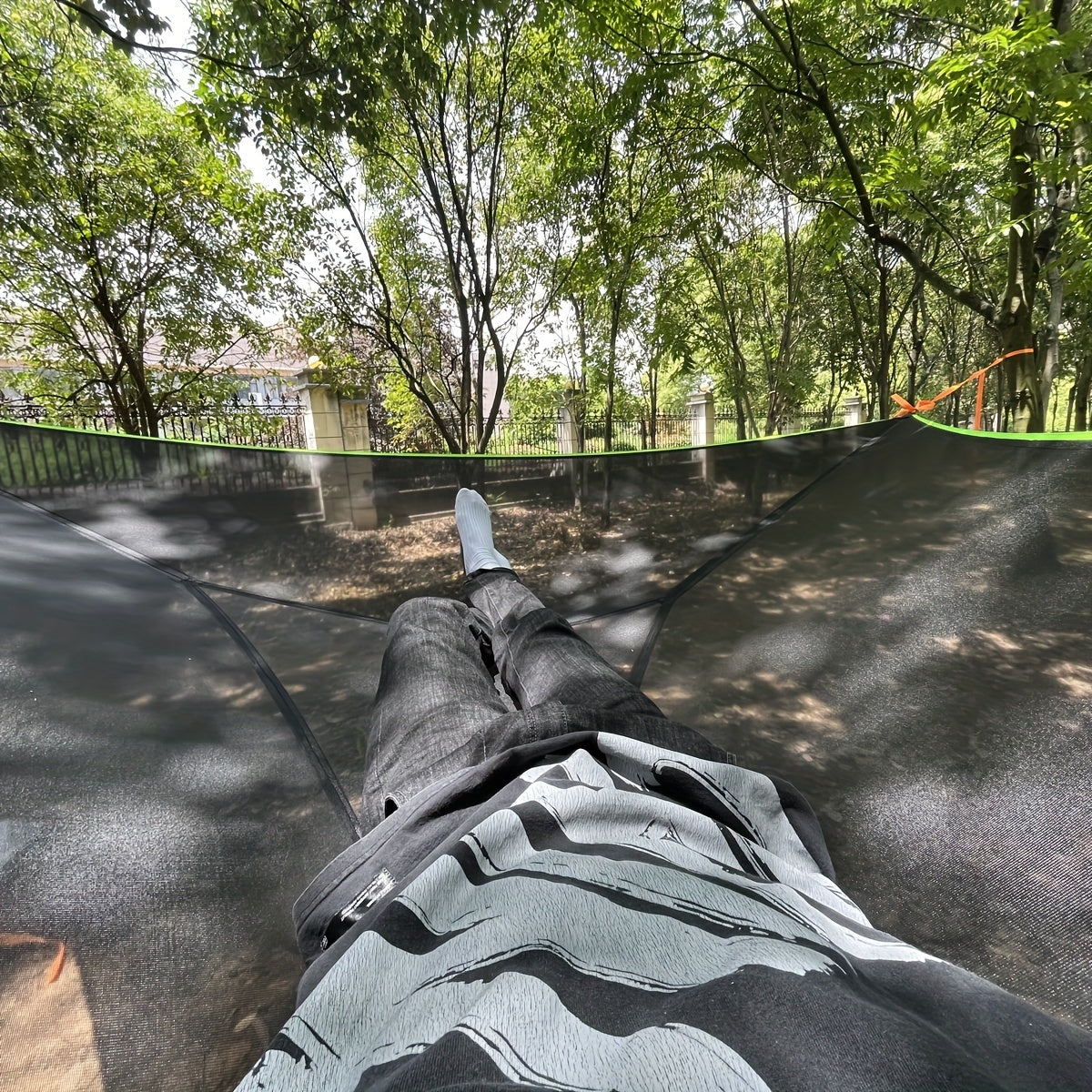 Hamaca triangular grande de poliéster para camping y relajación al aire libre