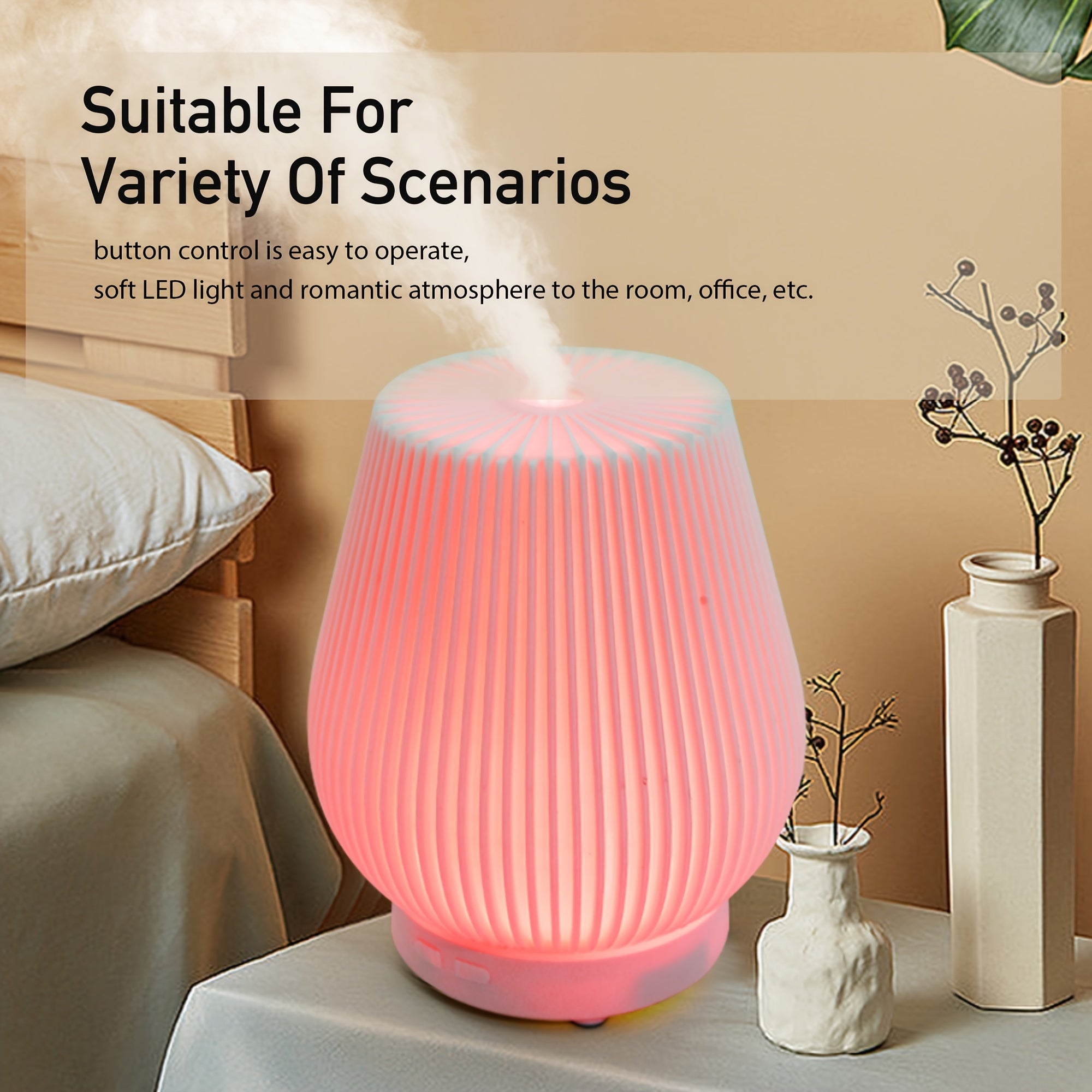 Humidifier And Aroma Diffuser 200ml Multi-Color Night Light Quiet Timer