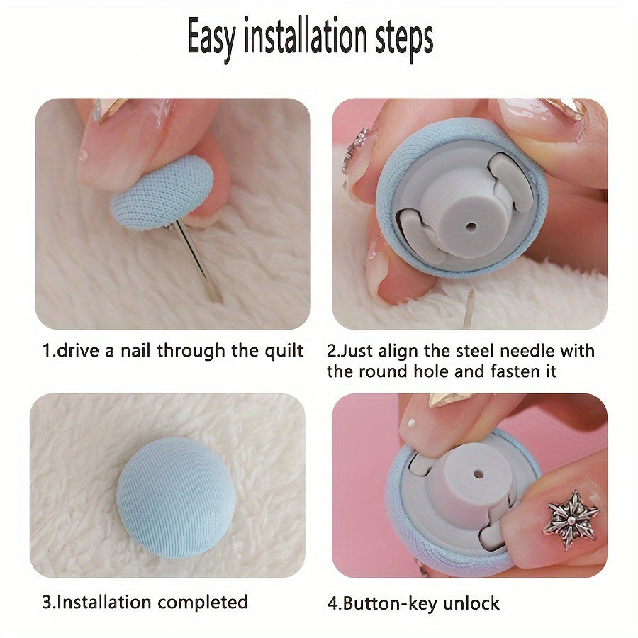 Set of 4, 8, or 16 Pink Bed Sheet Fasteners with Safety Pins for Quilts and Comforters