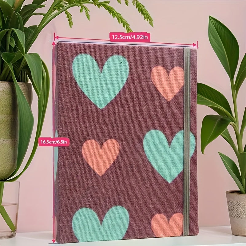 Fabric Photo Album with Tropical and Heart Designs, 100 Pockets for 6-Inch Photos