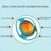 Baby Toddler Feeding Bowl BPA-Free Rotating Spill-Proof 360 Degree Spin Multi-Color