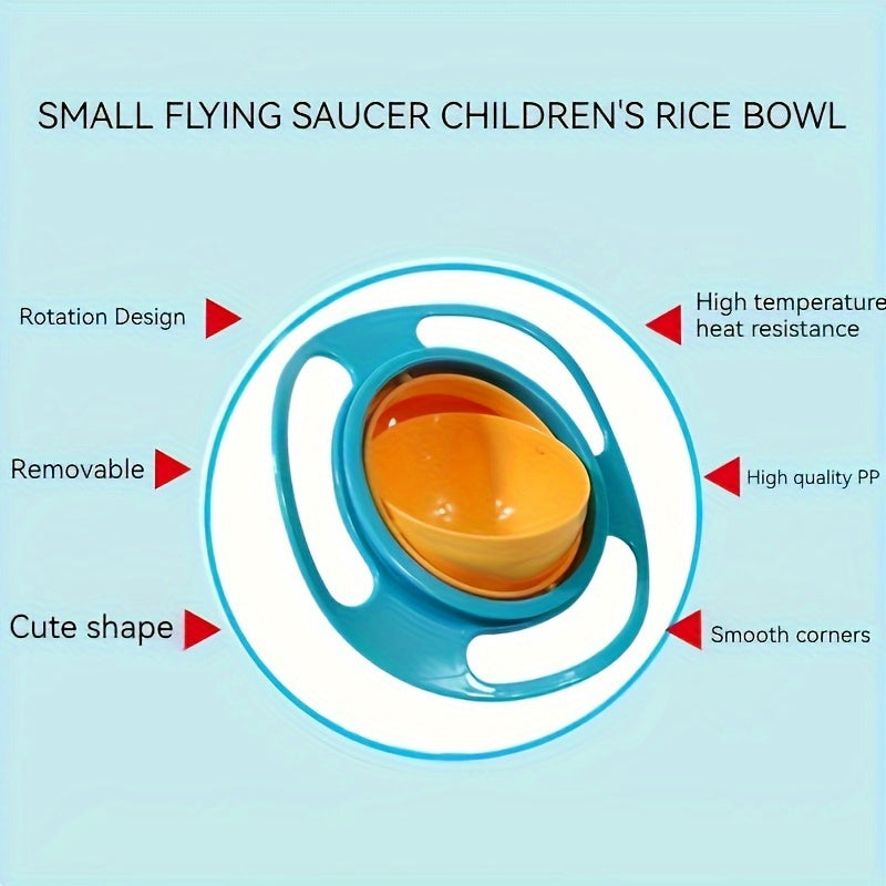 Baby Toddler Feeding Bowl BPA-Free Rotating Spill-Proof 360 Degree Spin Multi-Color